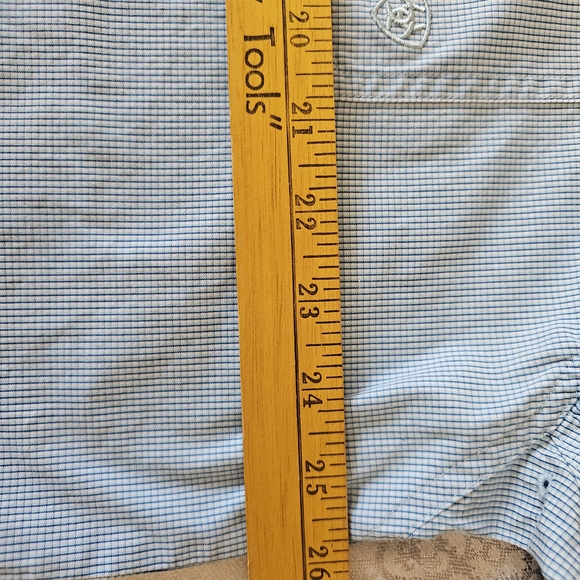 Ariat Pro Series Men's Blue & White Rodeo Western Shirt Short Sleeve SZ XL - Picture 7 of 13